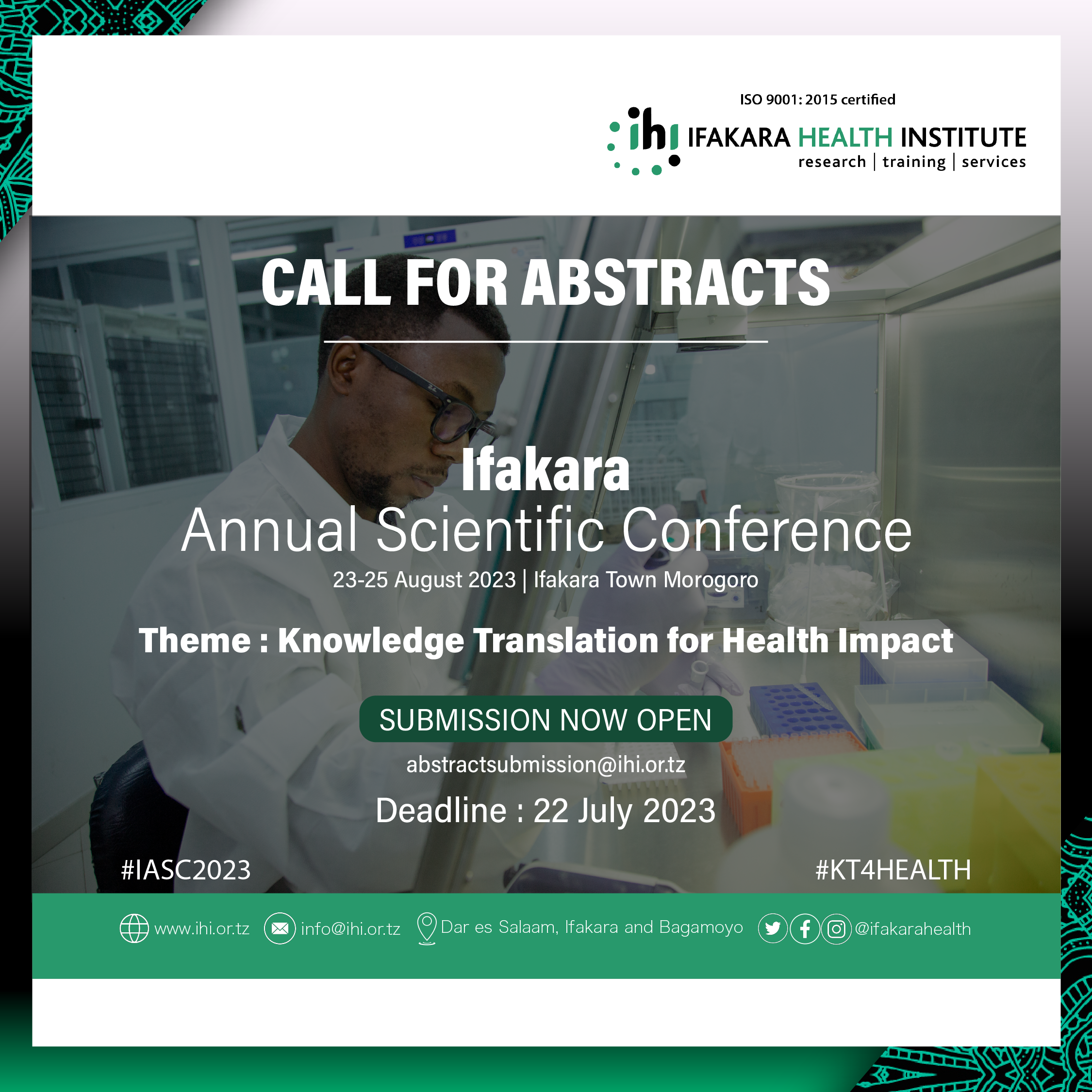 CALL: Ifakara accepts abstracts for its annual scientific conference