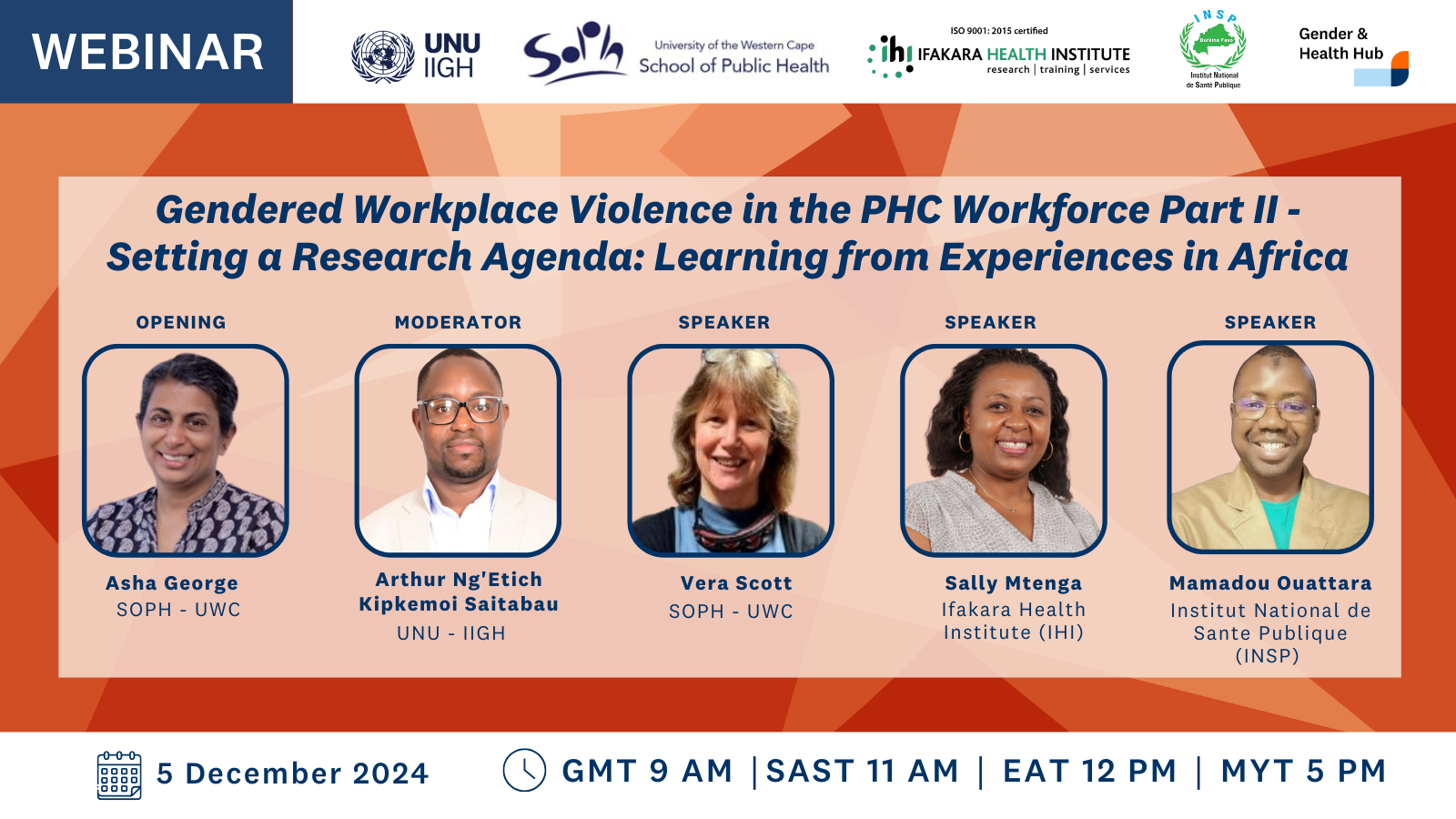 WEBINAR:  Ifakara, partners address gendered workplace violence in healthcare