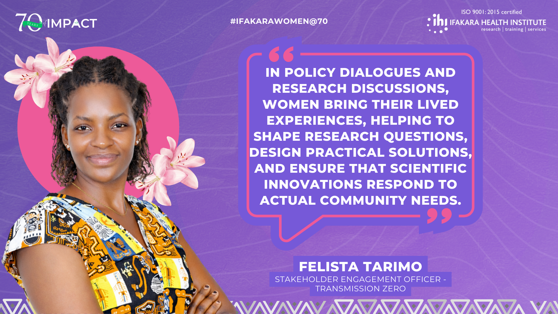 #IFAKARAWOMEN@70: New blog highlights the power of listening in the fight against malaria