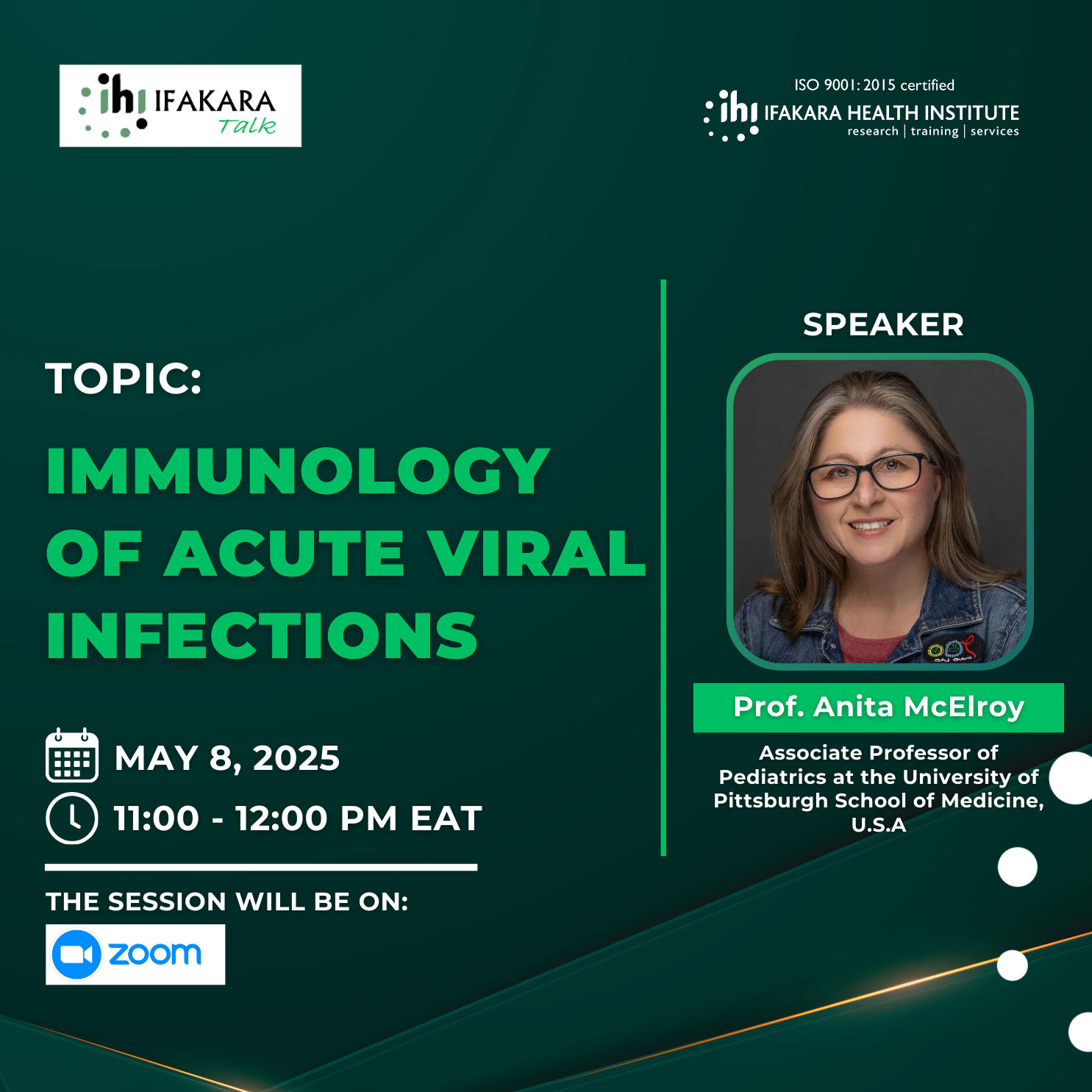 TALK:  Understanding how the body fights serious viral infections with Prof. McElroy from the U.S