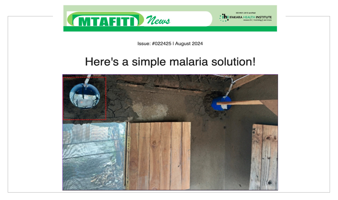 MTAFITI: Here's a simple malaria solution!