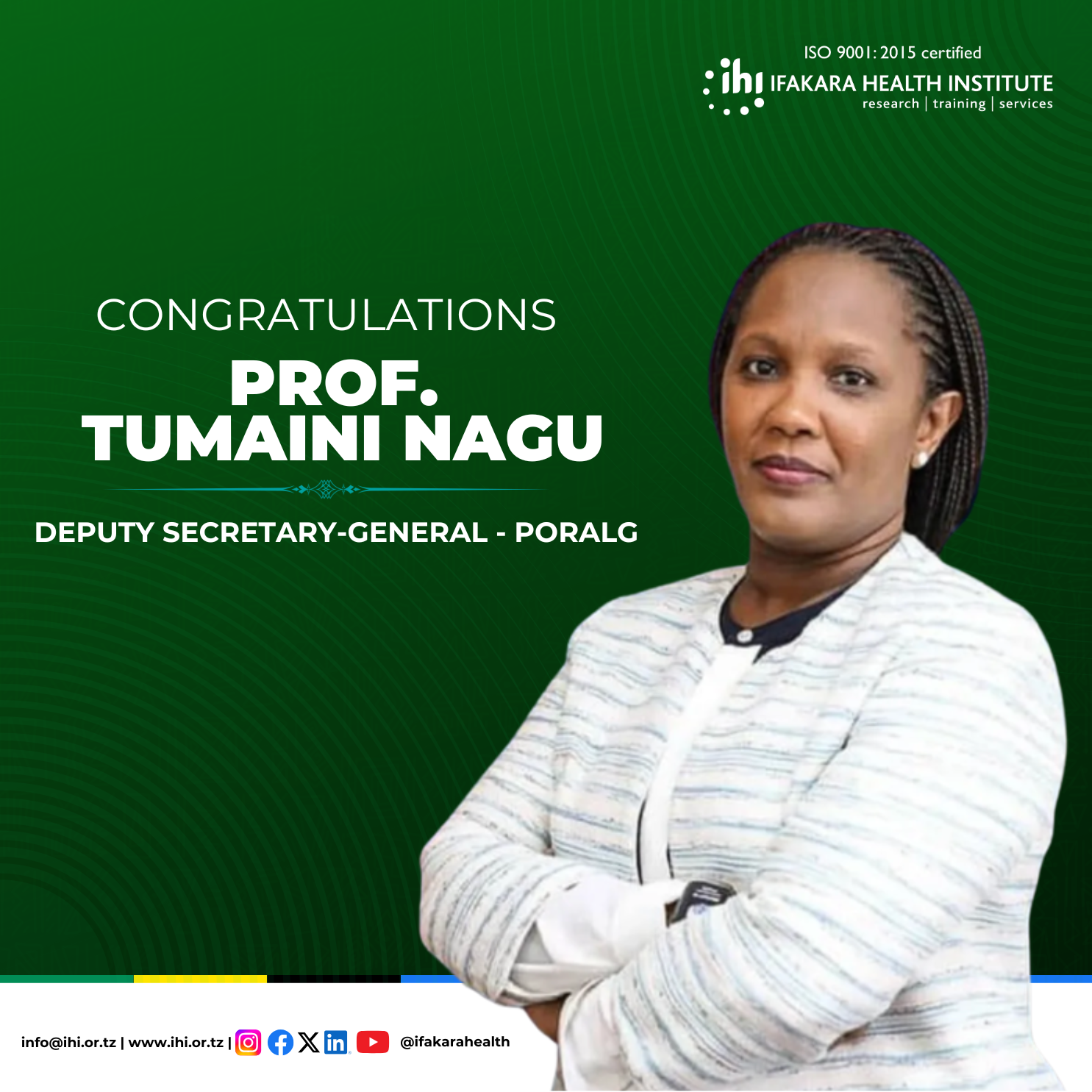 CONGRATULATIONS: Newly appointed PORALG Deputy Permanent Secretary – Prof. Nagu