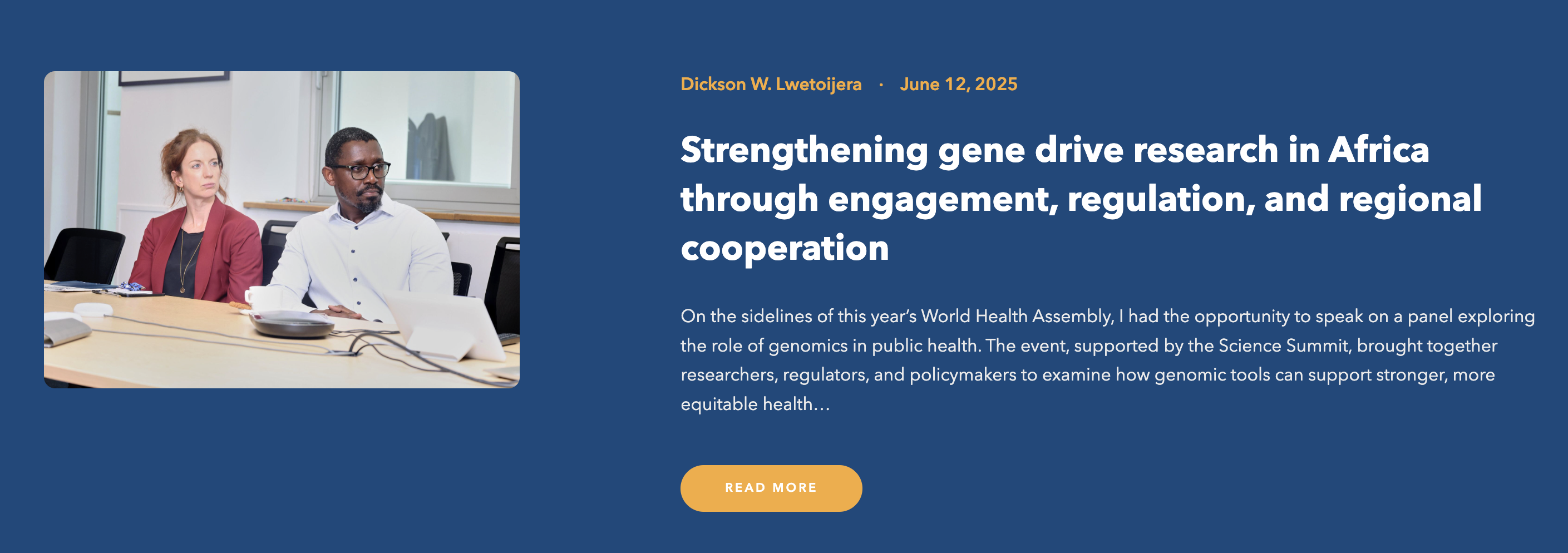 BLOG: Ifakara scientist shares insights on leadership for gene drive research in East Africa