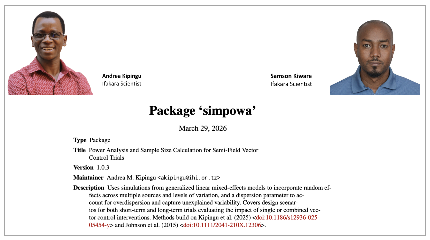 MILESTONE:  Ifakara’s R Package ‘simpowa’ Now Available on CRAN