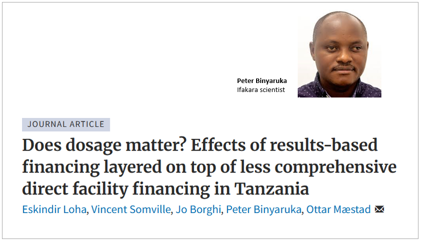 HEALTH FINANCING: Tanzania study shows combined health financing improves patient care