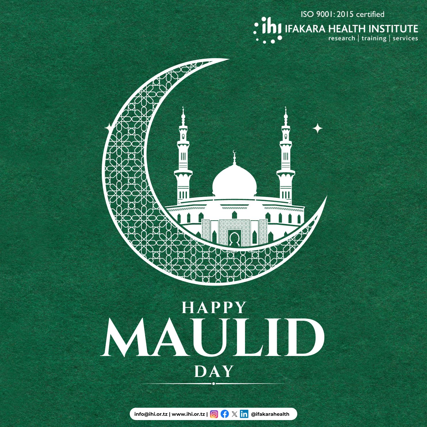 HOLIDAY:  Maulid greetings to all our partners