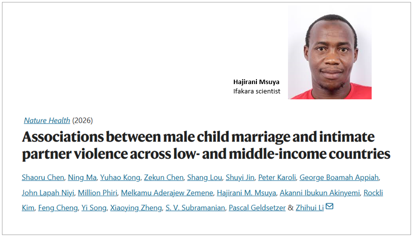 CHILD HEALTH: Early marriage among boys linked to increased risk of intimate partner violence