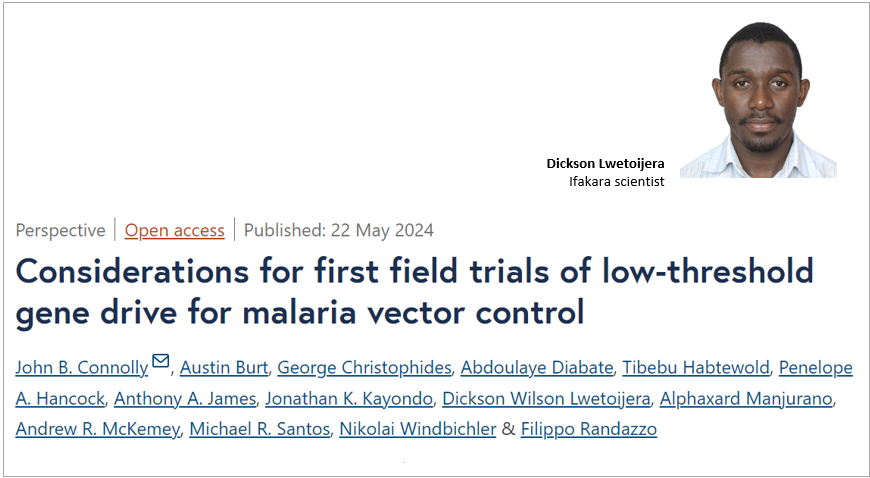 GROUNDBREAKING: Gene drives trial for malaria control in the pipeline