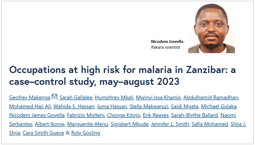 MALARIA: Study links high-risk jobs and night-time habits to rising cases in Zanzibar