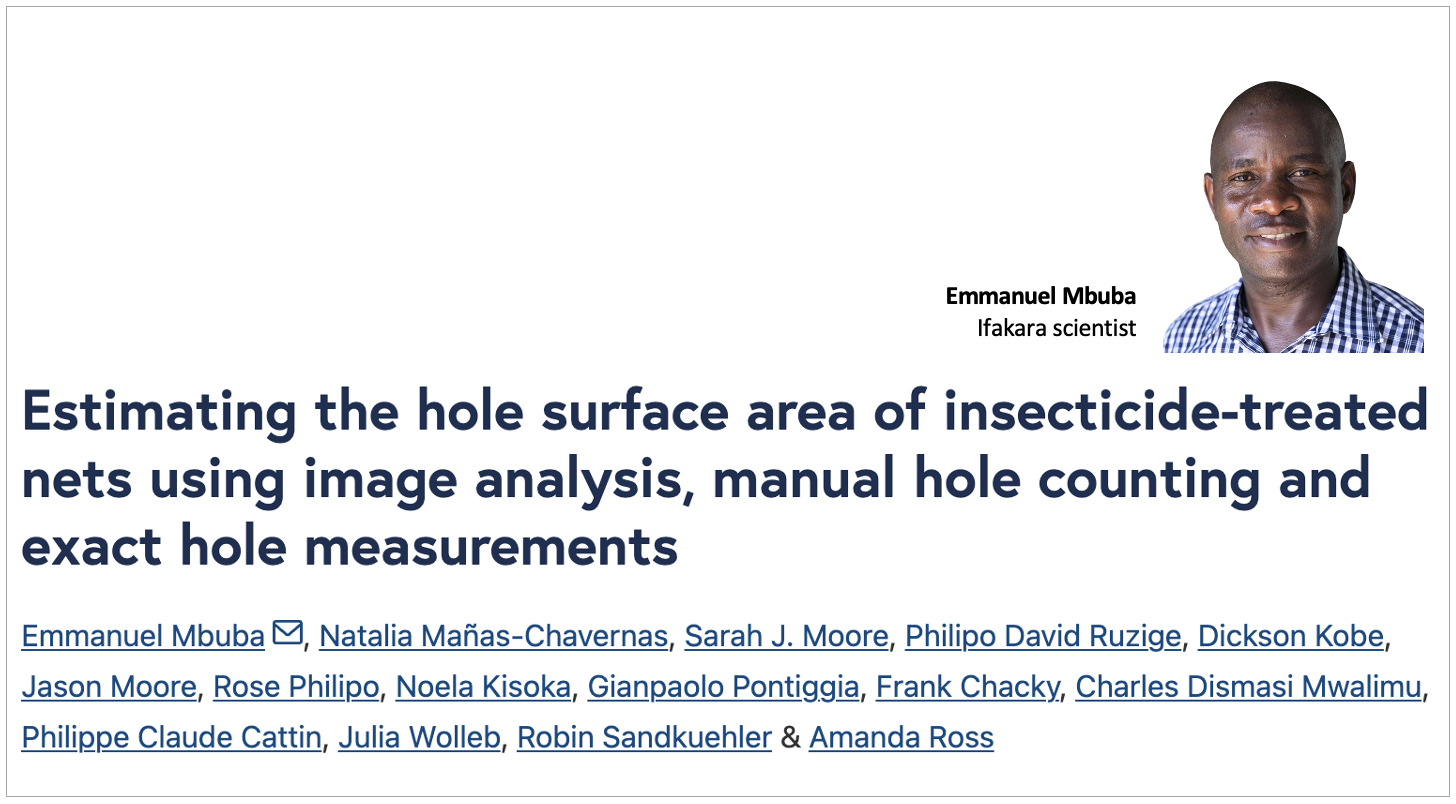 INNOVATION: Digital imaging offers a faster, more accurate way to assess mosquito net damage